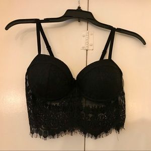 Black Lace Crop Top